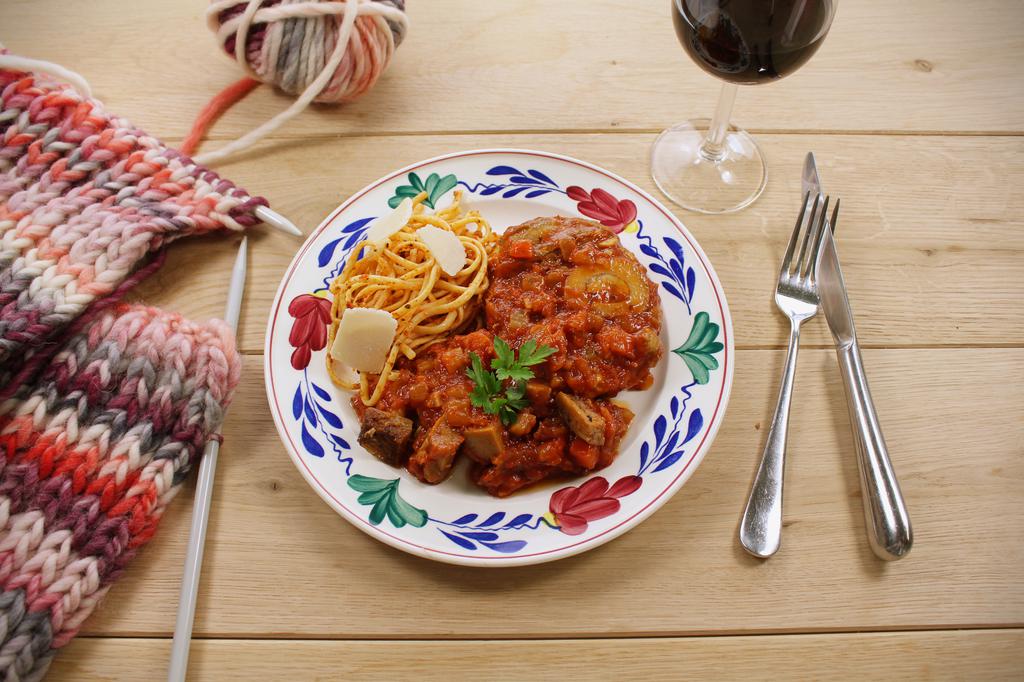 OSSOBUCO AND LINGUINE WITH PARMESAN CHEESE