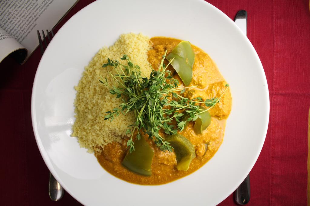 SEASONAL VEGETABLE KORMA WITH CASHEW AND COUSCOUS